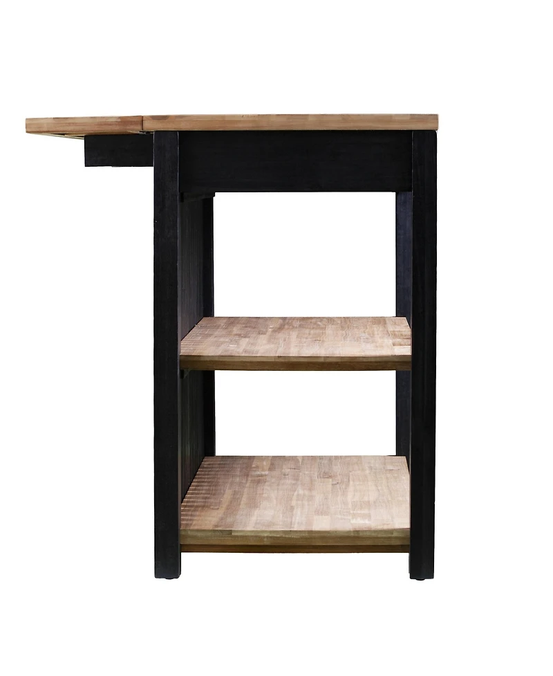 Slickblue Kitchen Island with Storage Cabinet, Open Shelves, and Drawer for Extra Counter Space