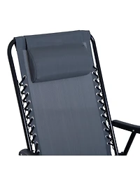 Outsunny 3 Piece Folding Rocking Chair Patio Table Set w/ 2 Rocking Chairs,
