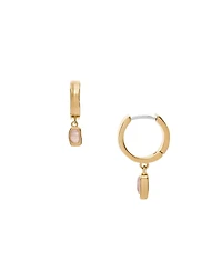 Skagen Women's Anja Rose Quartz Gold-Tone Stainless Steel Hoop Earrings