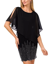 Msk Women's Cape-Overlay Cocktail Dress