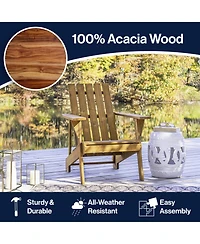 Irving Outdoor Patio Modern Acacia Wood Adirondack Chair