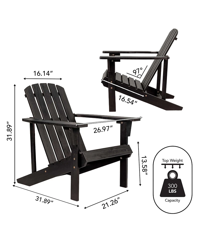 Jonathan Y Westport Outdoor Patio Traditional Acacia Wood Adirondack Chair