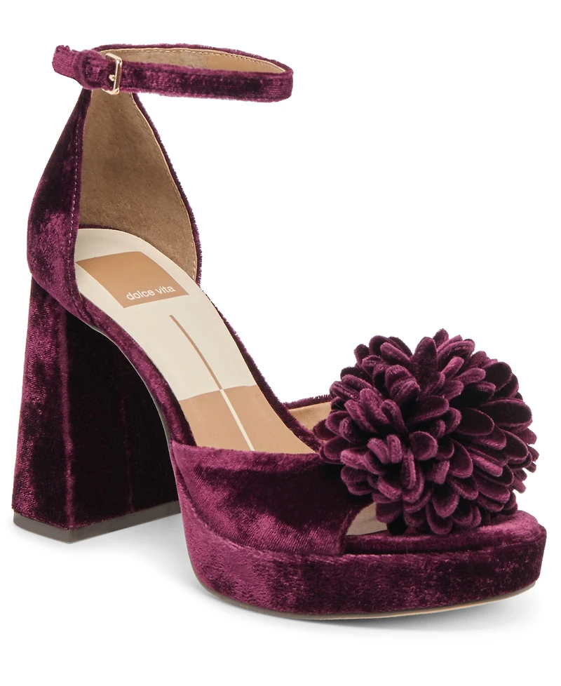 Dolce Vita Women's Perel Flower Two-Piece Platform High-Heel Dress Sandals