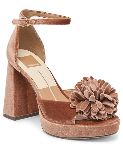 Dolce Vita Women's Perel Flower Two-Piece Platform High-Heel Dress Sandals