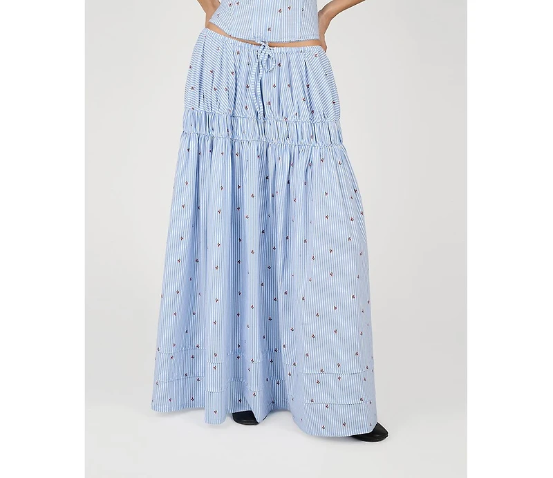 WeWoreWhat Women's Tiered Midi Skirt