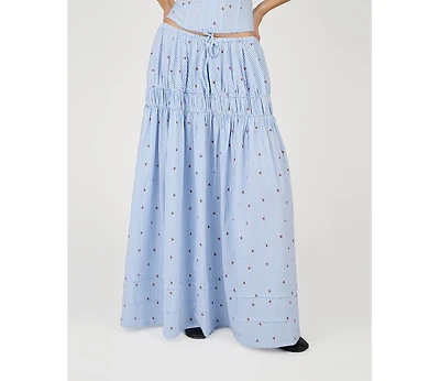 WeWoreWhat Women's Tiered Midi Skirt