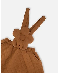 Deux par Girl Quilted Overall Dress Mocha