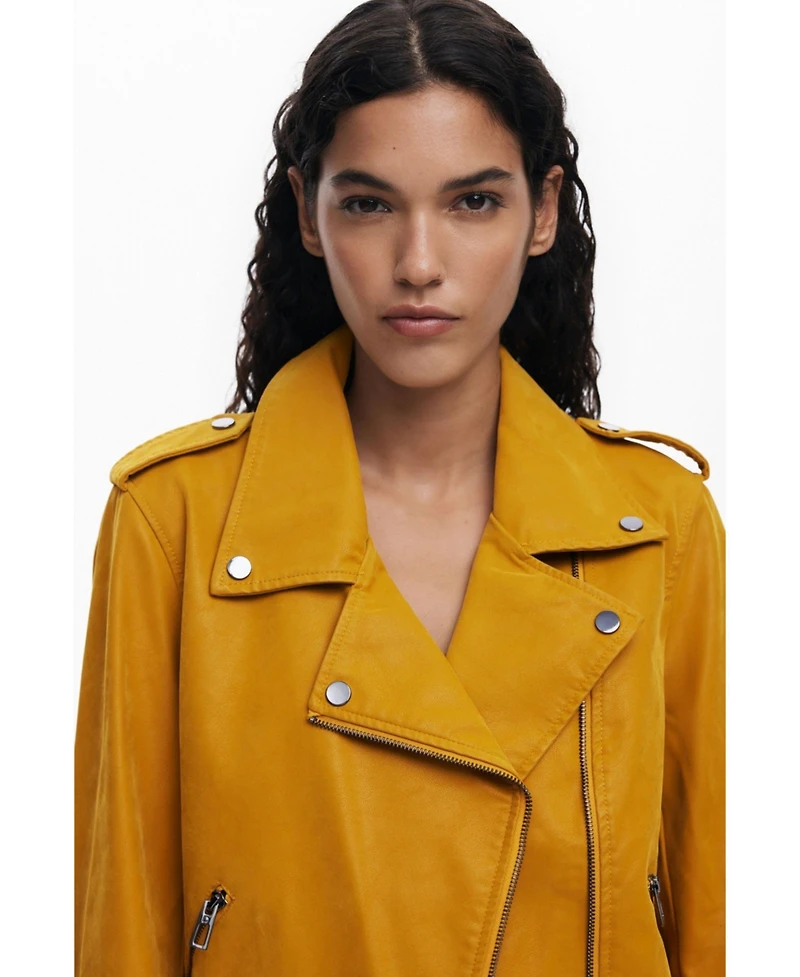 Desigual Women's Faux leather biker jacket