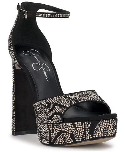 Jessica Simpson Women's Telxia Rhinestone Blade-Heel Platform Dress Sandals