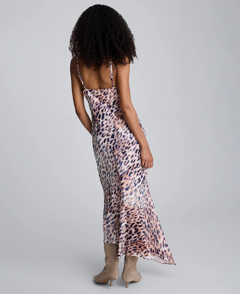 Kenneth Cole Women's Animal Print Asymmetric Midi Dress