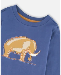 Deux par Baby Boy Cotton Long Sleeve T-Shirt Blue