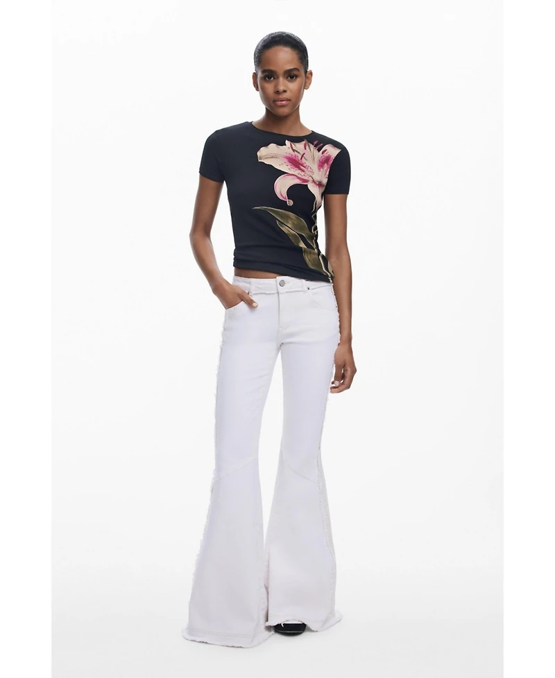 Desigual Women's Flared embroidered jeans