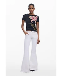 Desigual Women's Flared embroidered jeans