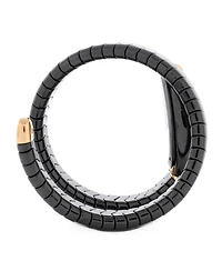 Pre-Owned Bvlgari Serpenti Spiga Single Spiral Quartz Watch in Ceramic and Rose Gold with Diamond Bezel 23mm