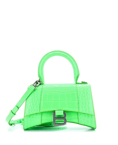 Pre-Owned Balenciaga Xs Hourglass Top Handle Bag Embossed Leather