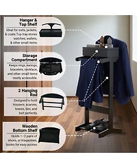 Kings Brand Furniture Mavy Valet Stand – Modern Organizer for Suits, Coats and Accessories Perfect Bedrooms Entryways