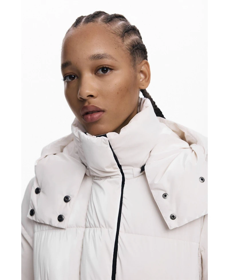 Desigual Women's Long padded jacket with belt