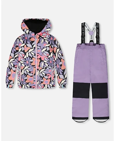 Deux par Toddler Girls Two-Piece Chill Outerwear Set with Light Insulation Purple Gray - Toddler|Child