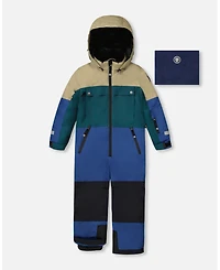 Deux par Big Boys One-Piece Teknik Snowsuit Colorblocked Navy Blue - Toddler|Child