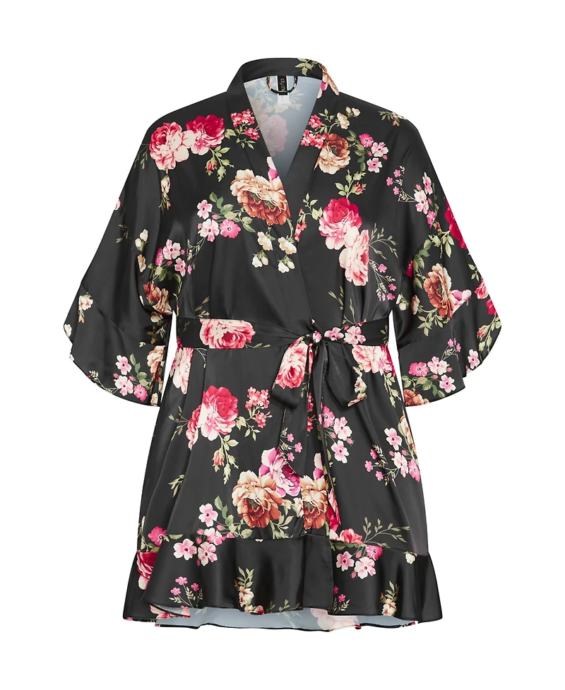 City Chic Women's Arcadia Short Kimono