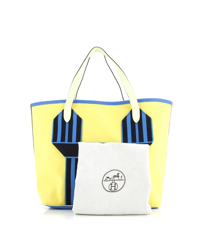 Pre-Owned Hermes Pursangle Tote Canvas with Leather