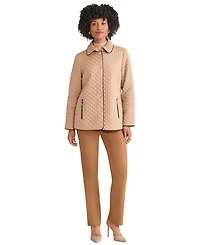 Jones New York Women's Quilted Snap Front Long Sleeve Jacket