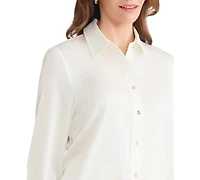 Jones New York Women's Collared Long Sleeve Top