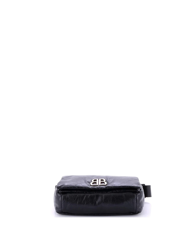 Pre-Owned Balenciaga Small Monaco Messenger Flap Bag Leather