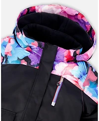 Deux par Girl Two-Piece Play Snowsuit Black Butterfly Print - Toddler|Child