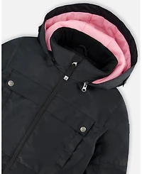 Deux par Girl One-Piece Teknik Snowsuit Black with Pink - Child