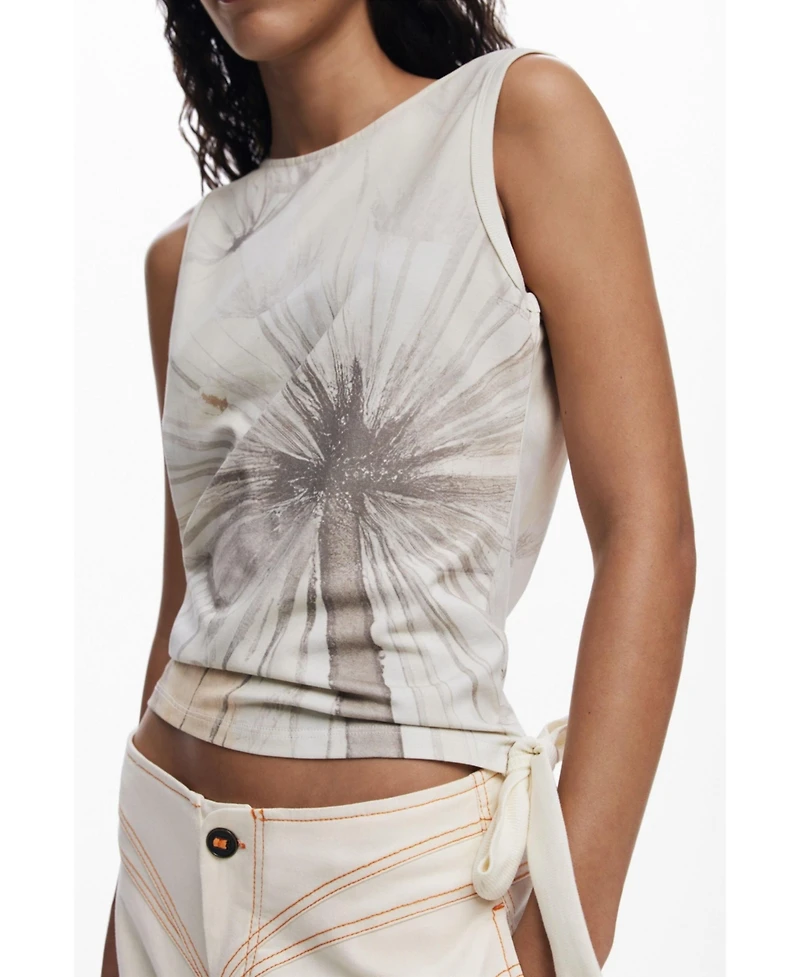 Desigual Women's Dandelion tie T-shirt