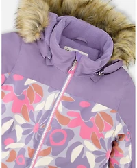 Deux par Toddler Girls One-Piece Discover Snowsuit Lilac Retro Flower Print - Toddler|Child