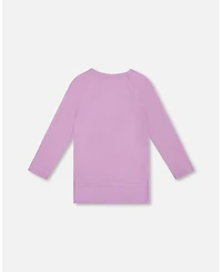 Deux par Toddler Girls Super Soft Brushed Jersey Tunic Purple with Lama - Toddler|Child