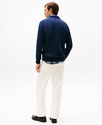 Tommy Hilfiger Men's Crewneck Two-Tone Cotton Cashmere Sweater