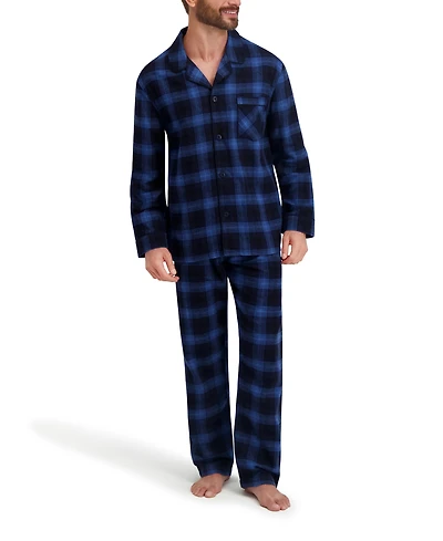 Hanes Men's Flannel Button Down Pajama Sleep Set