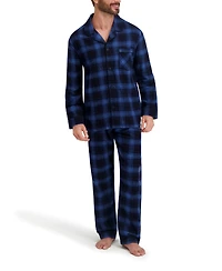 Hanes Men's Flannel Button Down Pajama Sleep Set