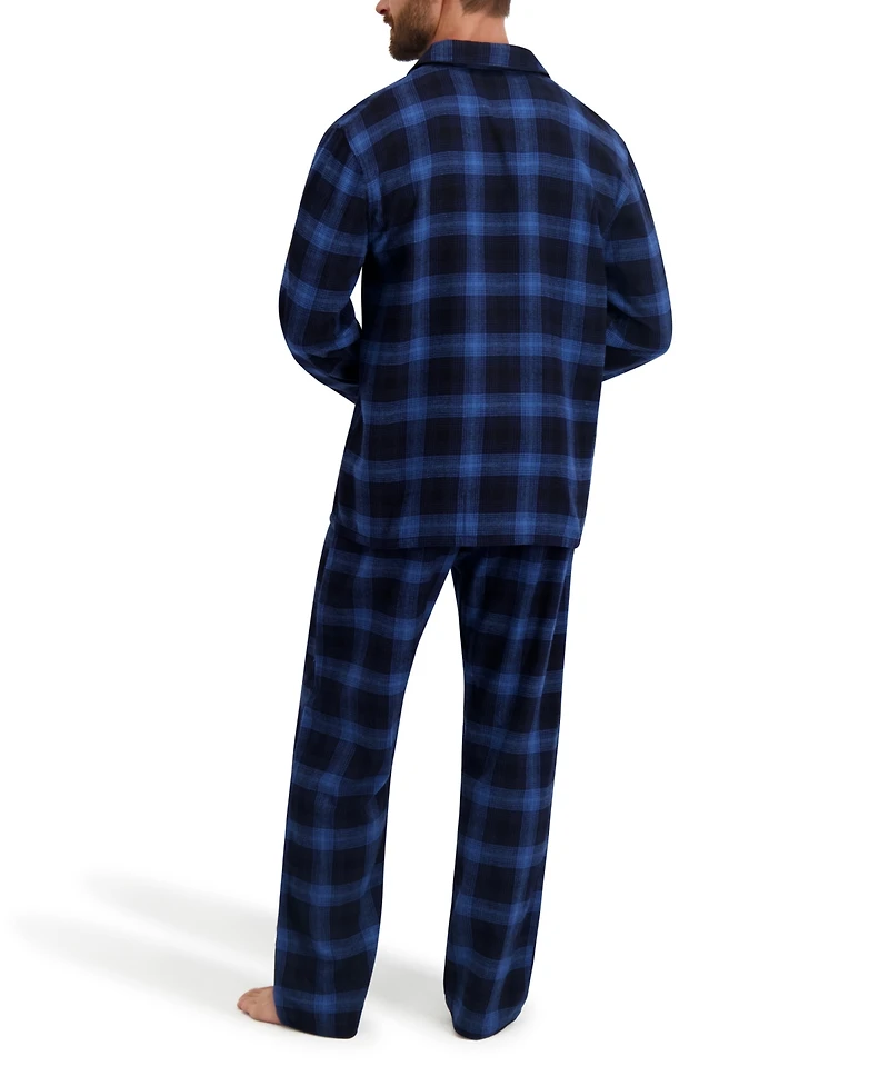 Hanes Men's Flannel Button Down Pajama Sleep Set