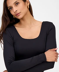 And Now This Women's Scoop-Neck Second-Skin Long-Sleeve Top, Macy's Exclusive