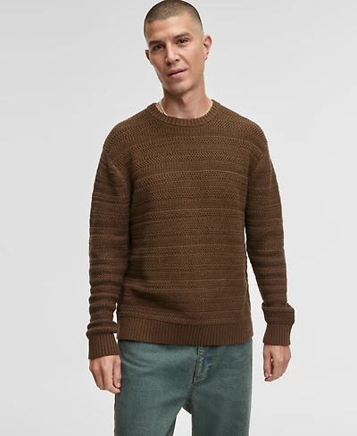 Mode of One Men's Relaxed-Fit Textured Sweater, Macy's Exclusive