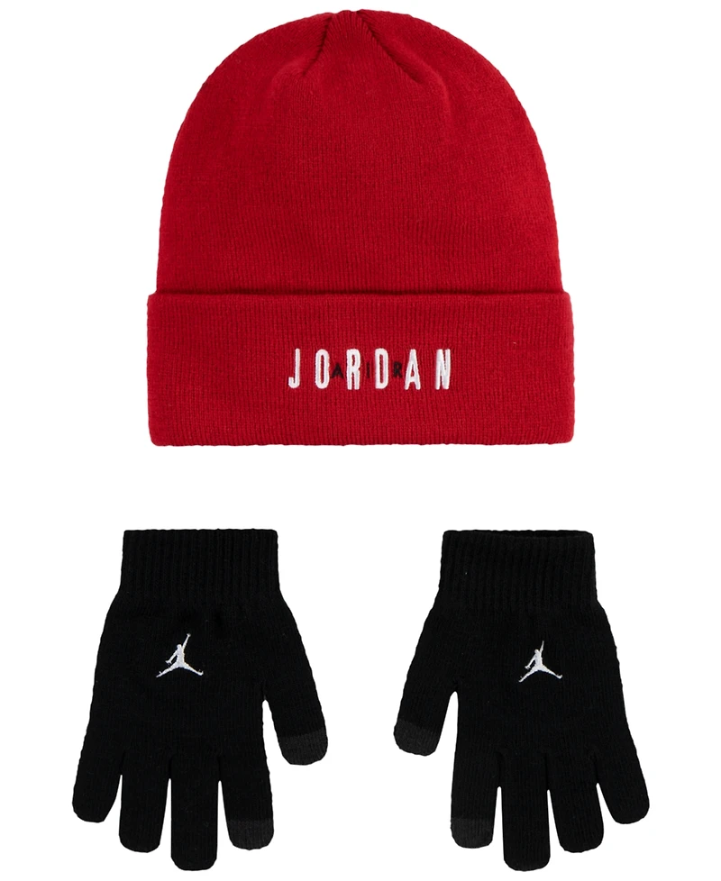 Jordan Big Kids 2-Piece Beanie and Gloves Set