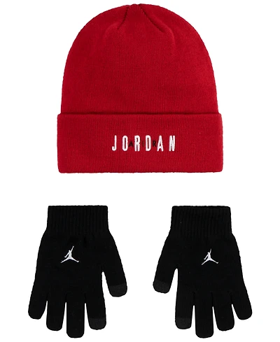Jordan Big Kids 2-Piece Beanie and Gloves Set