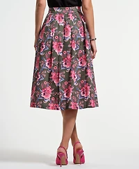 Isaac Mizrahi Women's Sateen Midi Full Skirt