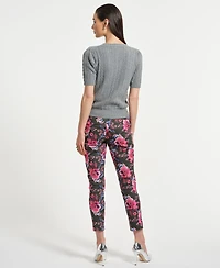 Isaac Mizrahi Women's Jewel Crewneck Short Sleeve Cable Sweater