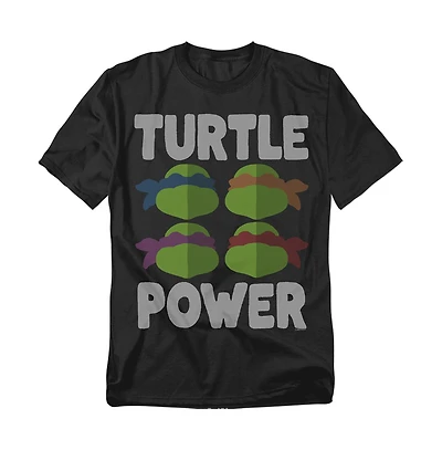Logovision Men's Tmnt Turtle Power Faces T-Shirt