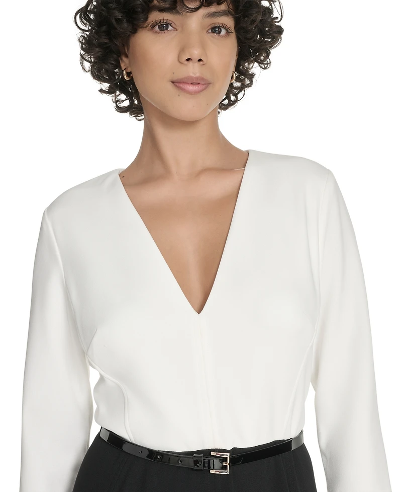 Tommy Hilfiger Women's 3/4-Sleeve V-Neck Midi Dress
