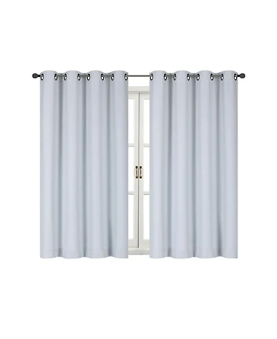 Kate Aurora 100% Hotel Thermal Blackout White Grommet Top Curtain Panels - 50 in. W x 45 in. L, White