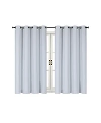 Kate Aurora 100% Hotel Thermal Blackout White Grommet Top Curtain Panels - 50 in. W x 45 in. L, White