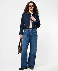 French Connection Women's Contrast Trim Two Pocket Cropped Jacket
