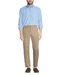Lands' End Men's Tailored Fit No Iron Solid Supima Cotton Oxford Dress Shirt