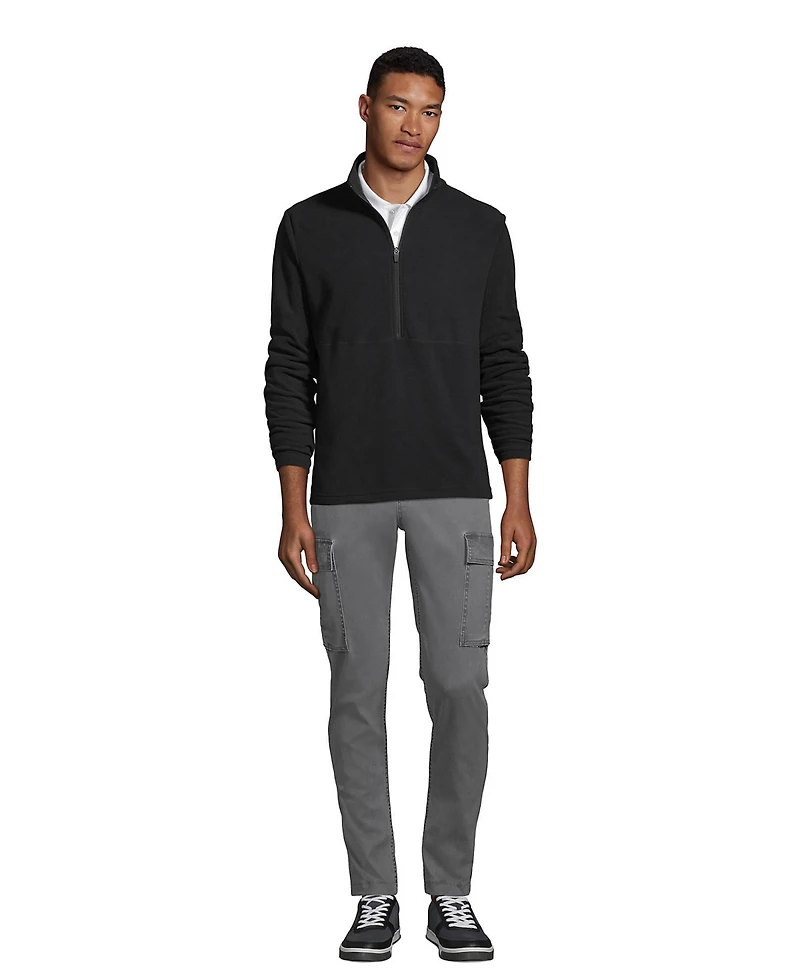 Lands' End Men's Thermacheck 100 Fleece Quarter Zip Pullover Top
